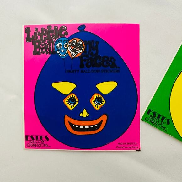 Vintage 1990 Estes Balloon Expressions Little Balloony Faces Party Stickers (2) - Picture 4 of 8